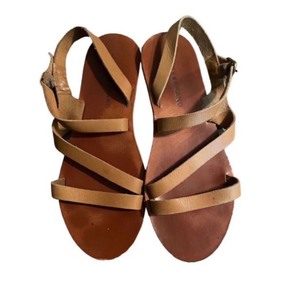 Lucky Brand Tan Strappy Leather Sandals